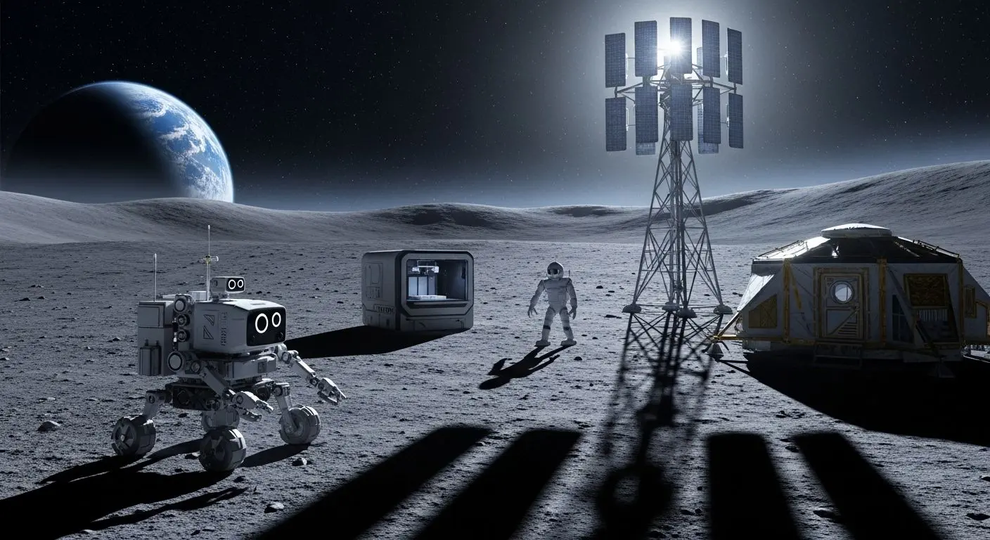 9. 달 도시 건설의 핵심 기술: 로봇, 3D 프린팅, 에너지 자립