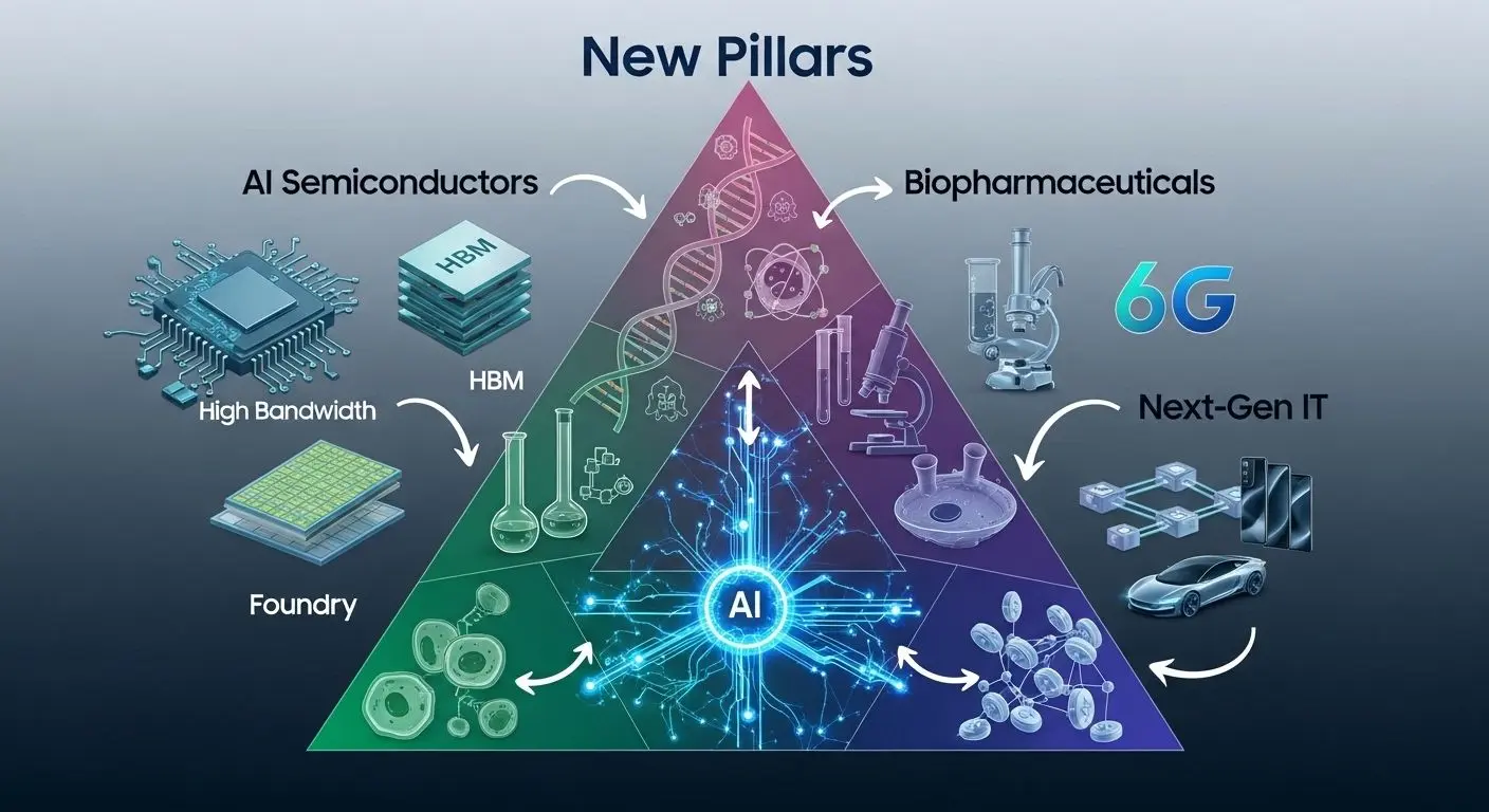 뉴삼성의 3대 축: AI 반도체, 바이오, 차세대 IT의 시너지