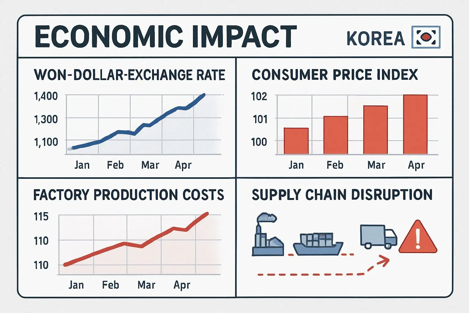 유가 폭등의 파급효과, 한국 경제에 미치는 충격