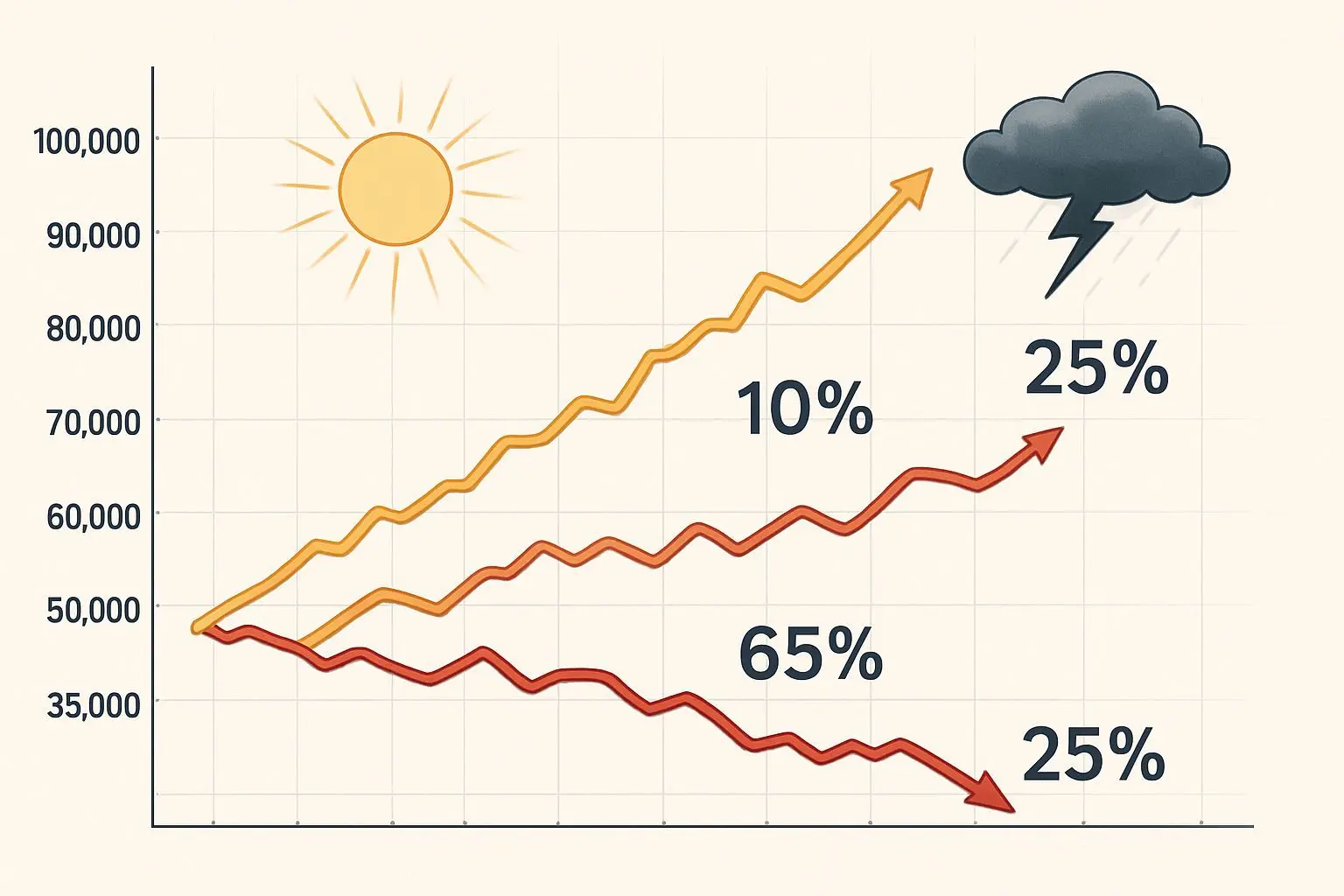 현실적인 3가지 시나리오와 확률 분석