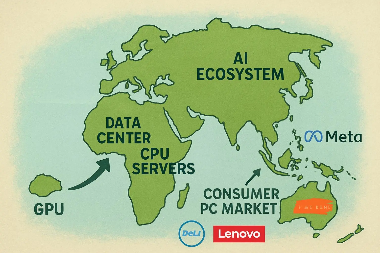 엔비디아의 영토 확장: CPU 서버에서 PC 시장까지