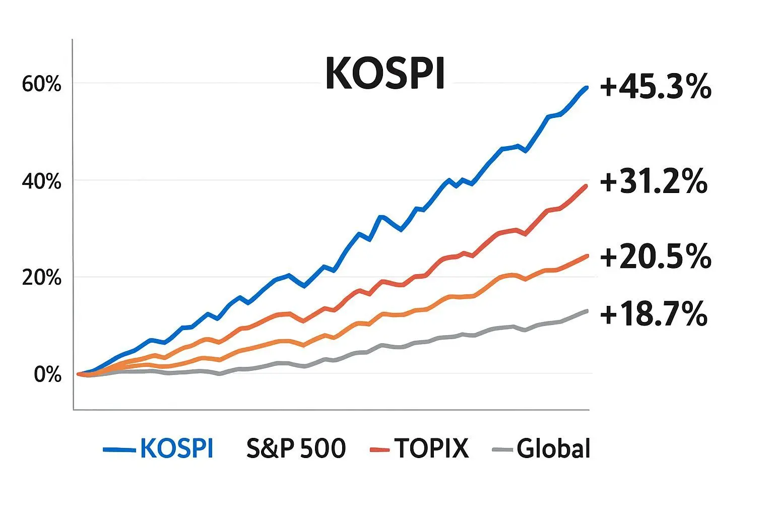 ✅ 세계에서 가장 강한 주가 상승, 한국 증시의 특별한 순간
