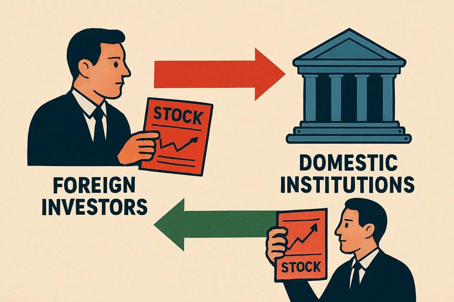 🔍 외국인 9조 원 매도에도 불구하고 오르는 지수의 수수께끼