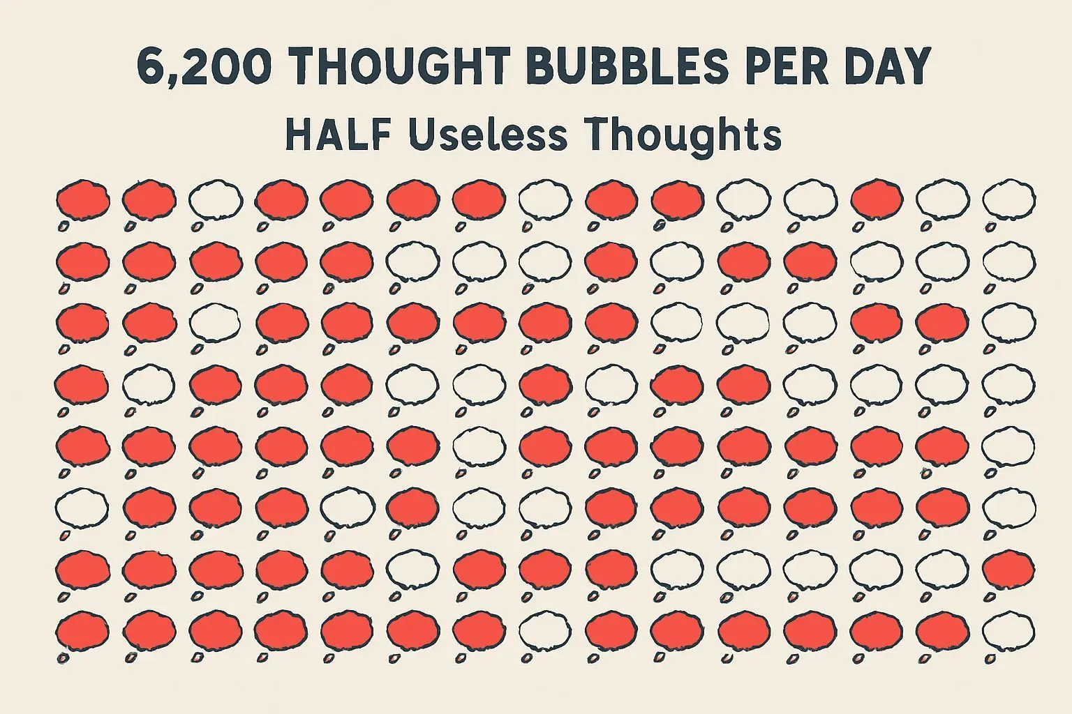 🔍 하루 6,200번의 생각, 그중 절반이 쓰레기인 이유
