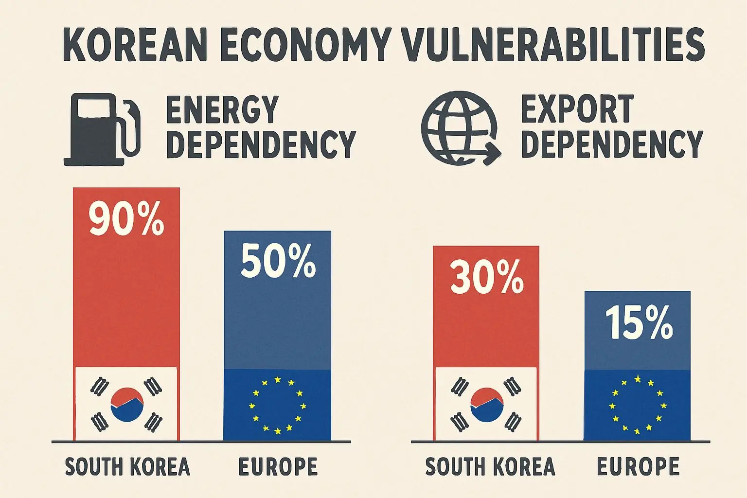 🇰🇷 한국 경제가 직면한 유사한 위험과 교훈