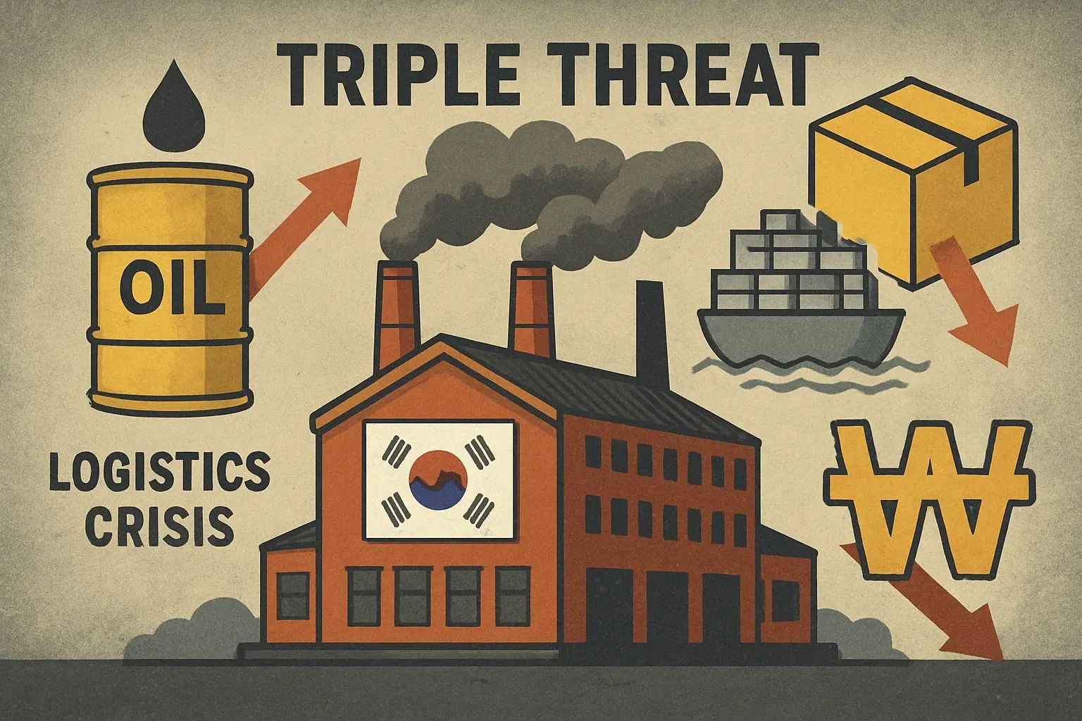 ⚠️ 한국 경제 직면한 3중 리스크: 유가·물류·환율