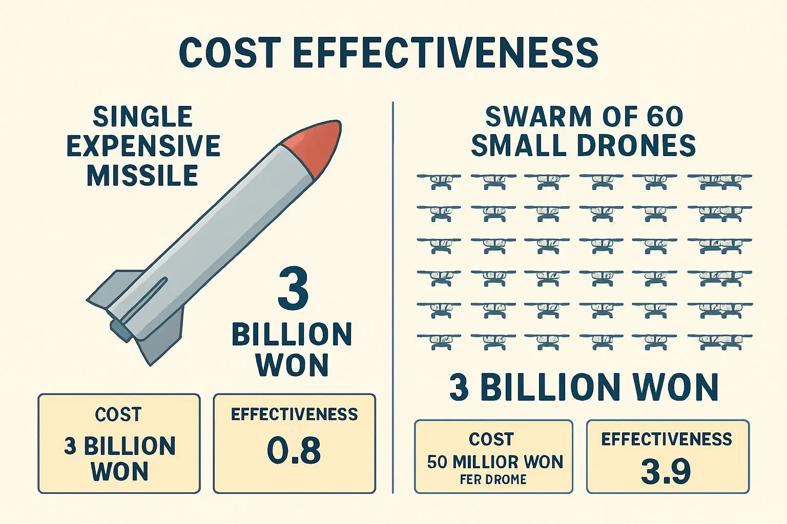 📈 전쟁 비용 구조의 혁명: 비용 비대칭의 승리
