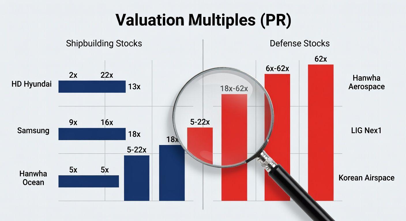 🔍 조선주 vs 방산주, 밸류에이션 비교 분석