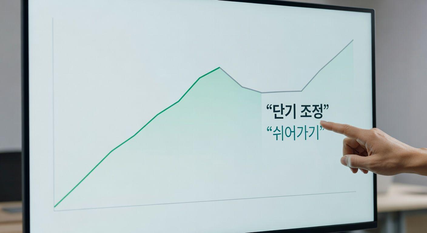 🔍 고점은 단기 조정일 뿐, 하락이 아닌 쉬어가기!