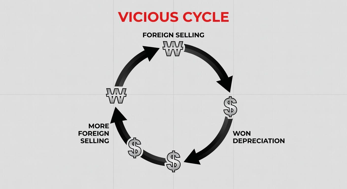 ⚙️ 외국인 자금 유출과 환율의 악순환