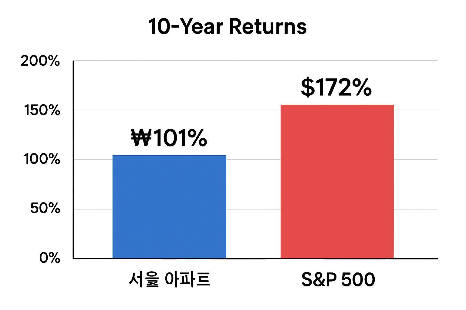 🔍 과거 10년 수익률 비교: 잠실 아파트 vs S&P 500