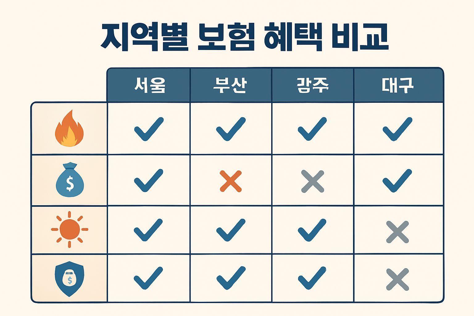⚙️ 지역별 손해보험 혜택 비교 분석