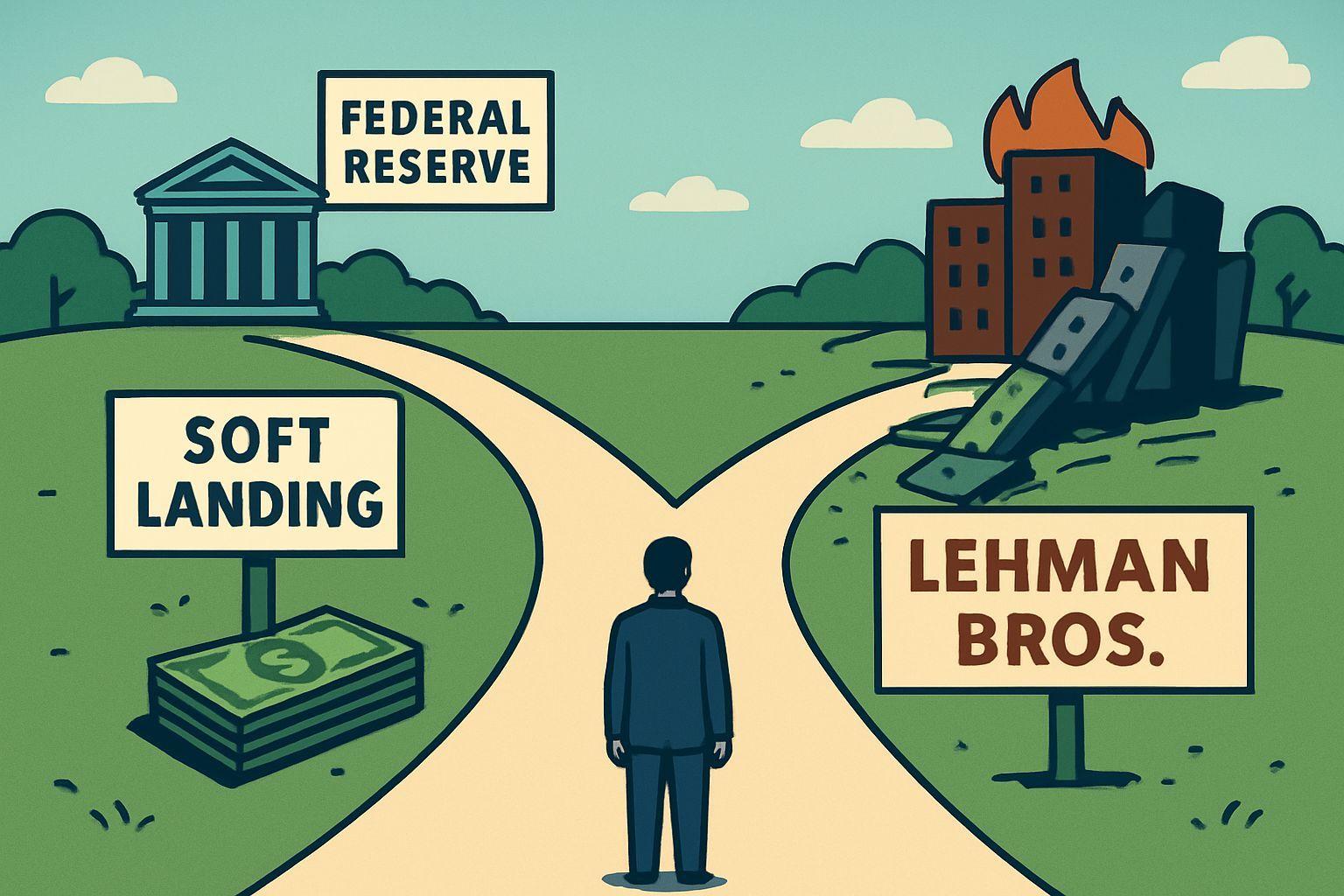 ⚙️ 두 가지 시나리오: 연착륙 vs 연쇄 부도의 기로에 선 월가