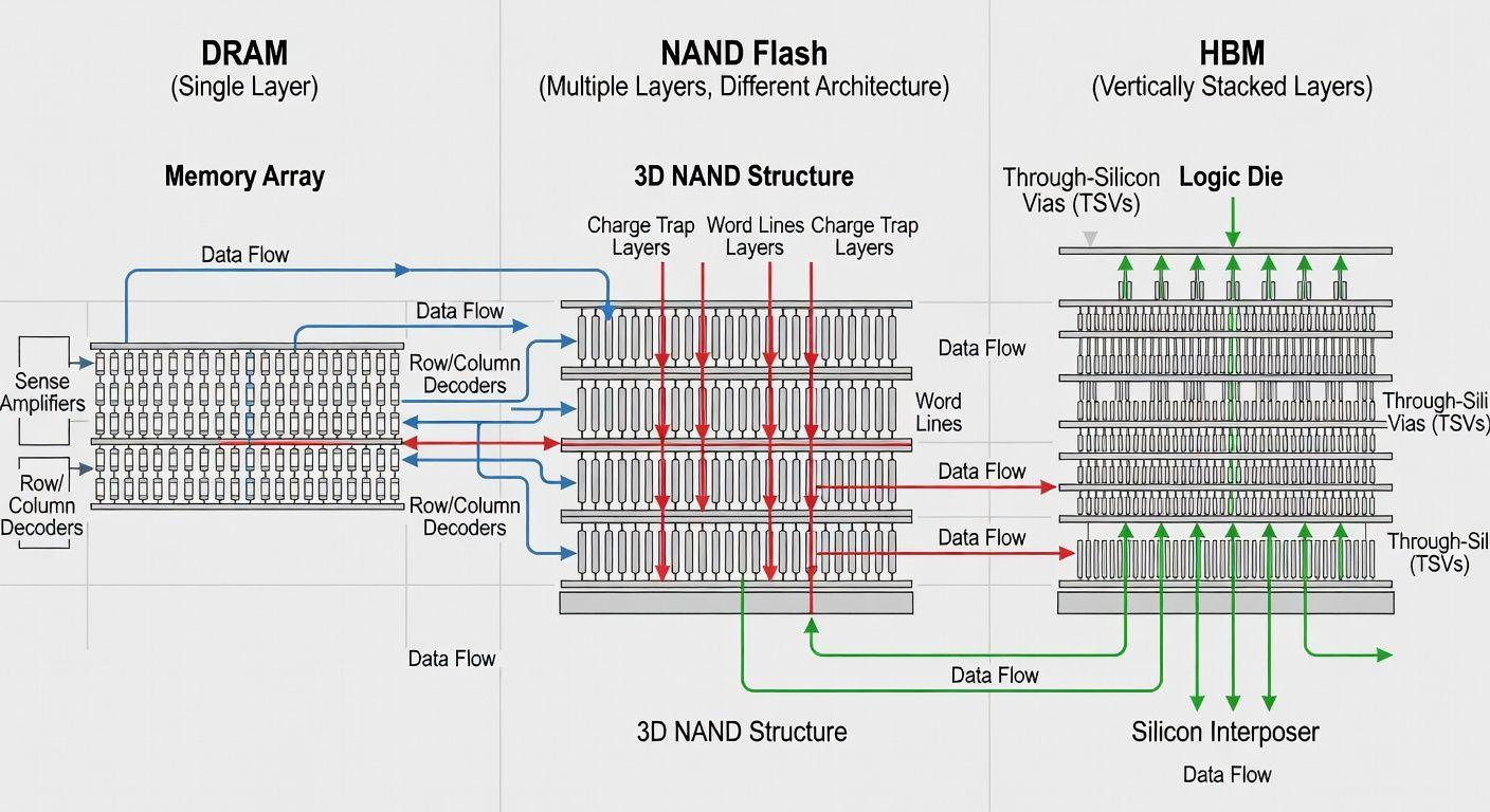 📈 메모리 반도체의 핵심 기술: D램, 낸드, HBM