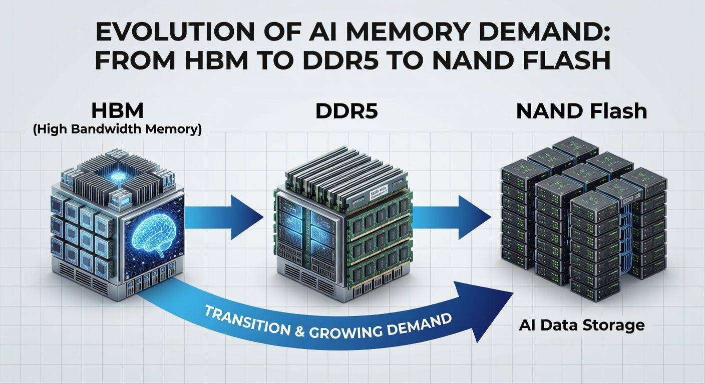 🔍 AI 메모리 수요 변화: HBM에서 DDR5, 낸드까지