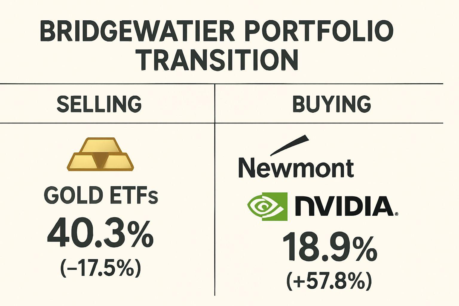 🔍 달리오 펀드의 실제 행동: 금 ETF 매도와 금광주/AI 매수