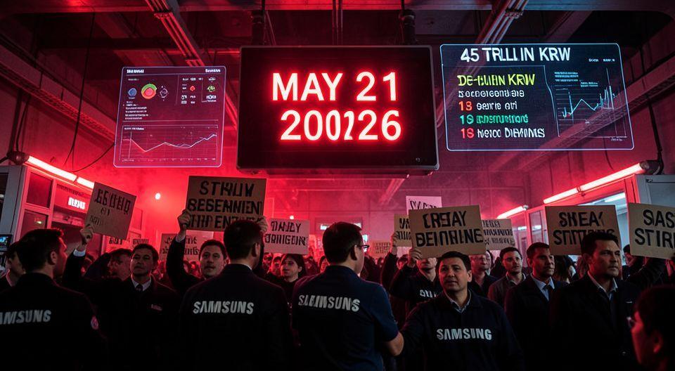 📈 삼성전자 파업, 45조원 성과급 요구와 18일간 총파업 예고