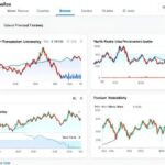 A geopolitical risk analysis dashboard showing North Korea's leadership transition uncertainty impacting global financial markets, with charts of Korean won volatility and foreign investment flows.