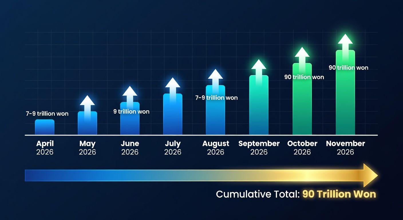 💰 얼마나 들어올까? 90조원의 단계적 유입 일정