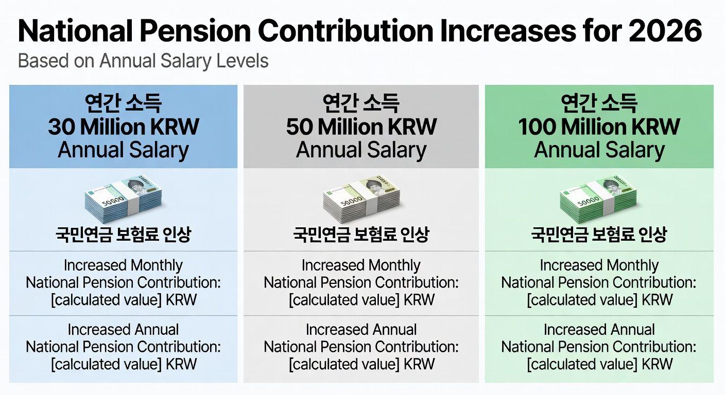 🔍 연봉별 국민연금 추가 납부액 (2026년 기준)