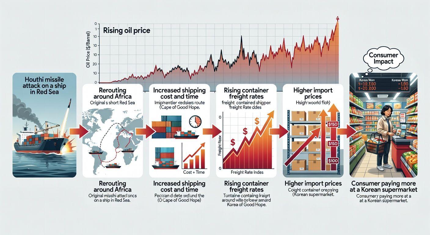 📈 후티의 공격이 한국 물가를 오르게 하는 메커니즘