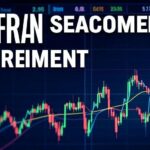 Breaking news headline showing US-Iran ceasefire agreement with stock market charts skyrocketing in the background, digital art style