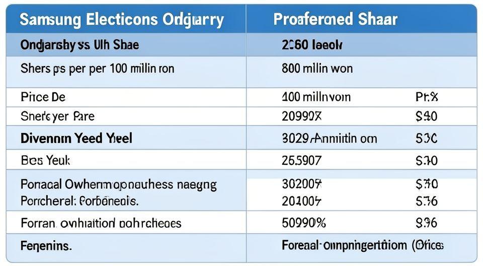 📊 삼성전자 보통주 vs 우선주 핵심 데이터 비교