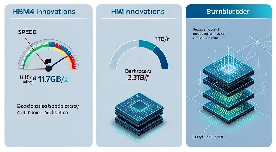 ⚙️ HBM4의 3대 혁신: 속도, 대역폭, 구조 변화